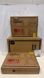 Medline Guardian G3-100KBX1 Transfer Bench 400 lb Capacity, 2 Black 14x18&rdquo; Medicine Cabinets