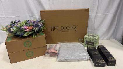 BHINDA & HPC DECOR Artificial Floral Wreaths, Assorted Faux Flowers, 22", Plus Home Decor Items