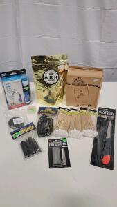 Comprehensive Survival Kit: Sawyer Filtration, ARK Seeds, Red Rock Shower, Knife, Fire Starter