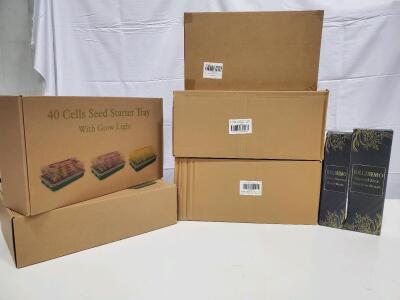 KSONE 40 Cell Seed Starter Tray Kit with Grow Light, Adjustable Humidity Dome, Tools Included and More