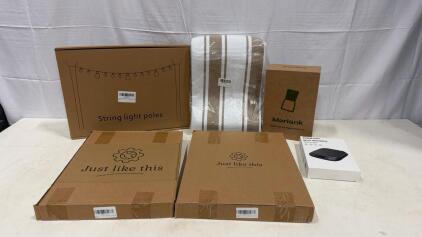 Bundle: String Light Poles, Outdoor Rug, INSMART Mug Warmer, Moriank Grinder Set, Picture Frames