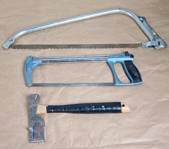 (1) Roofing Hammer, (1) Hacksaw & (1) Bow Saw