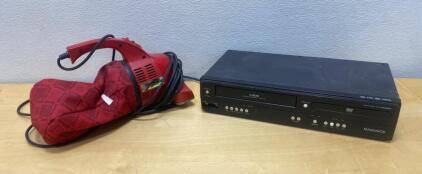 Magnavox DVD/VCR Combo Player 4-Head Model with Front AV Input, VHS DVD Playback and Dirt Devil - Both Power On