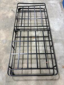 Folding Twin Metal Platform Bed Frame, Steel, 75"x39"x14", Black, Collapsible, 500 lb Capacity