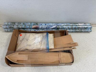 QIH Daisy Floral Mosaic Static Cling Window Film, 3 Rolls, 17.7x78.7in Each, Privacy UV Block. Model sail boat.