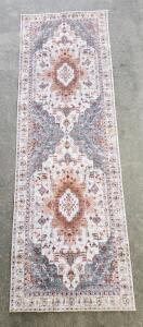 (1) 6' x 2' Multicolor Medallion Design Runner Rug