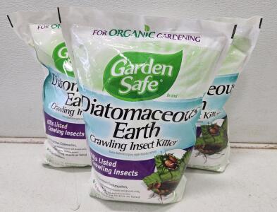 (3) 4-pound bag of Garden Safe Brand Diatomaceous Earth Crawling Insect Killer
