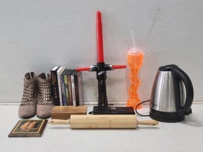 Miscellaneous Lot! Including: (5) DVD Movies, (1) Hamilton Beach 1.7 liter Electric Kettle, (1) Women's Wallet, & More!