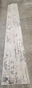 (1) 16' x 2' Nourison Abstract Beige Grey Area Rug