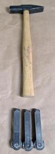 (1) 3-Piece Numberall Rotary Steel Hand Stamp Set, 3/16" & (1) 8-Oz Cross Peen Hammer