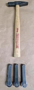 (1) 3-Piece Numberall Rotary Steel Hand Stamp Set, 3/16" & (1) 8-Oz Cross Peen Hammer
