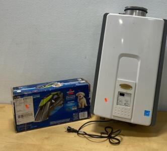 Jacuzzi Tankless Water Heater | Wall Mount, 3.0 GPM, 80,000 BTU, Digital Controls - Stain Eraser - Both Power On