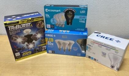 Bell+Howell TriBurst Multi-Directional 4000lm, Cree & Ecosmart LED Bulbs 65W/60W Eq Multi-Pack