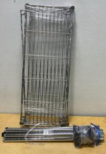 Chrome Wire Shelving Unit, 72"x36"x18", 4 Adjustable Shelves, Heavy-Duty, Chrome Plated Steel