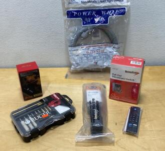Mixed Lot: Ruger Gun Cleaning Kit, BN-LINK 300W Thermostat, DDS-30 Switch, Power Whip, Remote and More