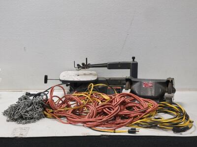 Power Tool Lot! Craftsman Sears 16" Scroll Saw & Ram Bench Grinder, & Extension Cords