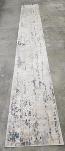 (1) 16' x 2.2' Nourison Abstract Beige Grey Area Rug