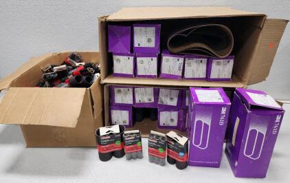 Boxes of Assorted Craftsman Sanding Sleeves And Assorted Sanding Belts
