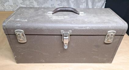 (1) Kennedy Manufacturing - Metal Toolbox W/ Assorted Linesman Hand Tools