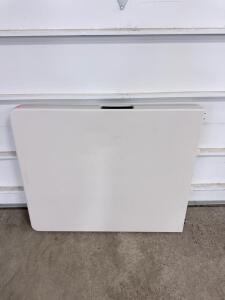 Lifetime 4-Foot Folding Table, Adjustable Height, Carry Handle, White, Portable Utility