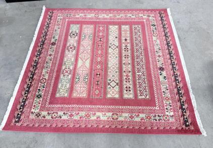 Unique Loom Kashkuli Gabbeh 6'x6' Square Area Rug, Red, Machine-Made, Polypropylene, Turkey