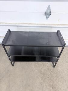 3-Shelf Black Metal Freestanding Storage Rack, 36"x12"x30", Utility Garage Shelf