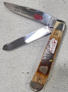 (1) Case XX Gingerbread Brown Bone Trapper Pocket Knife