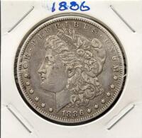 1886 Morgan Silver Dollar Philadelphia | 90% Silver, Circulated, 38.1mm Diameter