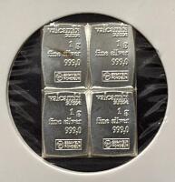 Valcambi Suisse 4x1g Fine Silver CombiBar 999.0 - Divisible Bullion Bars, Switzerland - 2