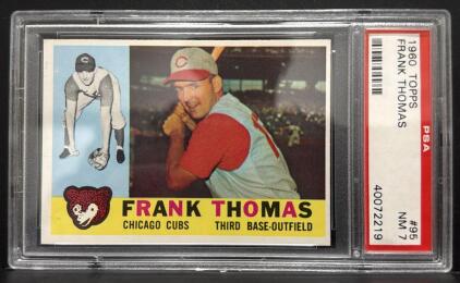 1960 Topps #95 Frank Thomas Chicago Cubs Baseball Card PSA 7 NM Graded Slabbed Vintage MLB