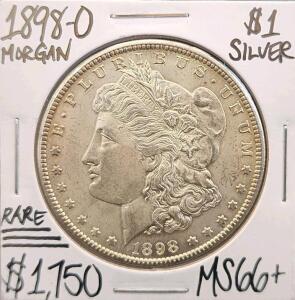 1898-O MS66+ RARE Gem Morgan Silver Dollar