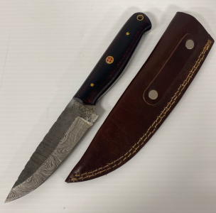 5&rdquo; Blade Demascus Knife With Sheath