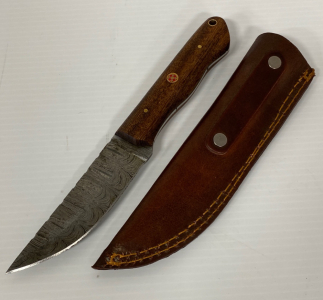 5&rdquo; Blade Demascus Knife With Sheath