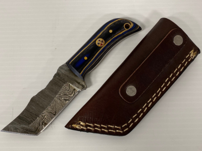 3&rdquo; Blade Demascus Knife With Sheath