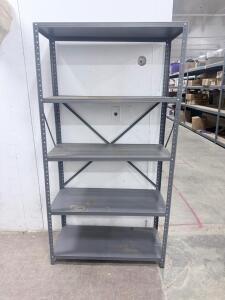 Industrial Steel 5-Shelf Storage Rack, 72"x36"x18", Gray, Bolted, X-Brace