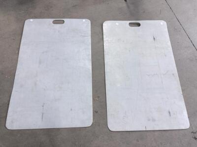 Two Heavy-Duty Plastic Furniture Moving Dolly Boards 48"x30", HDPE, Hand Grip