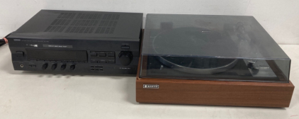 Yamaha Natural Sound Stereo Receiver And Sanyo TP 600SA Vintage Turntable-Video Demo