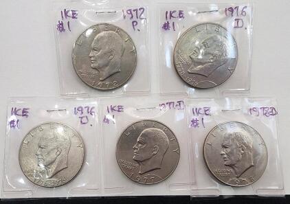 (4) 1972-1978 Minted U.S. Eisenhower Dollar Coins