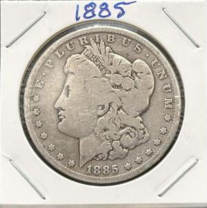 1885 Morgan Silver Dollar, Philadelphia, 90% Silver, Circulated, Lady Liberty, Eagle Reverse