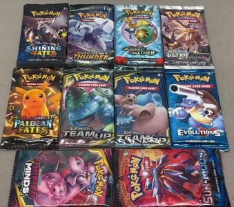 Lot Of 10 Pok&eacute;mon Booster Packs Reproduction Replicas