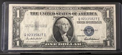 1935F $1 Silver Certificate Blue Seal &ndash; Priest-Anderson Signatures Q92335827I