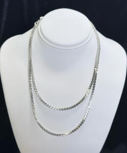 Silver Diamond-Cut Curb Chain Necklace, Approx. 22" Length, 2.3mm Width