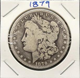 1879 Morgan Silver Dollar, Philadelphia Mint, 90% Silver, Heritage Eagle Design