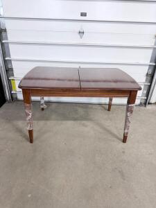 Rectangular Hardwood Extendable Dining Table, Seats 4&ndash;6, 60"x36", Dark Brown, Tapered Legs
