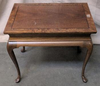 Queen Anne Style Wooden Side Table With Cabriole Legs & Drawer, 24"x16" Top, Lot No 247