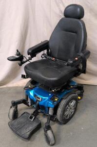 Quantum Q6 Edge 2.0 iLevel Power Wheelchair, Mid-Wheel Drive, 14" Wheels, Blue, Joystick Control
