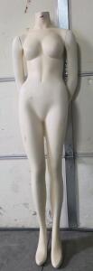 Full-Body Female Mannequin, Headless, 5'9", Fiberglass, Serial #00460, Standing Pose