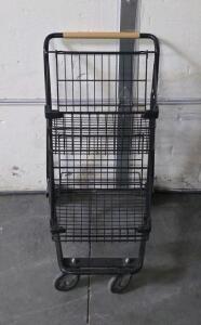 Shopko Two-Tier Black Wire Shopping Cart, Metal Frame, 34"x20"x40", 120 lb Capacity