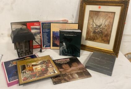 Garth Brooks Anthology, Lawrence Welk Vinyl Sets, Framed Art, Bug Zapper - Works