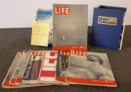 LIFE Magazines (approx 20) & Model Railroader Binder (1980s) US History Lot